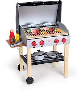 6 Year Old: Hape Gourmet Grill with food