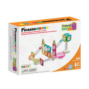 3 Year Old: Picasso Tiles - Mini Diamond Magnetic Marble Run Set 45pc