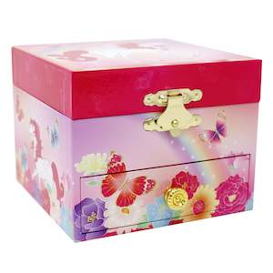 Pink Poppy: Pink Poppy Unicorn Butterfly Small Musical Jewellery Box