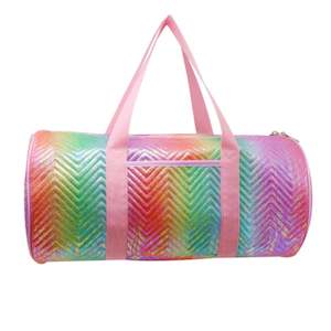 Pink Poppy: Pink Poppy Unicorn Dreamer Quilted Rainbow Duffle Bag
