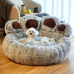 Frontpage: Fluffy Paw Shape Dog Bed