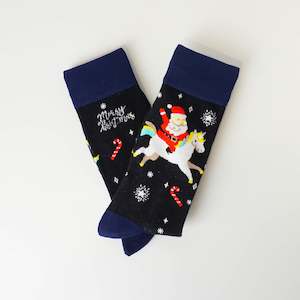 Christmas Socks Collection: Santa With Unicorns