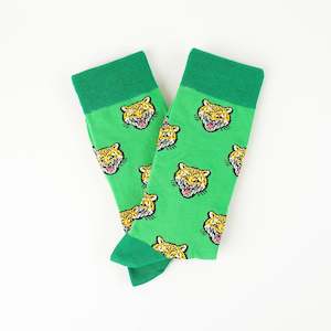 Animal Lover: Green Tiger Socks