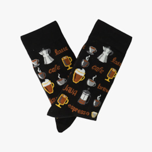 Mens Mid Calf Socks: Coffeeholic Socks