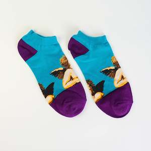 Mens Low Ankle Socks: Art Paint Ankle Socks