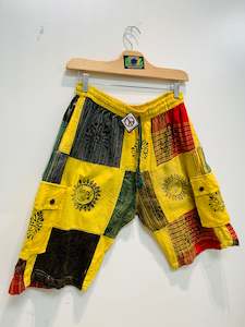 Boho Shorts: Bohemian Handcrafted Bermuda unisex shorts # SHO4423