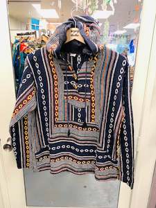 clothing poncho: Boho handcrafted UNISEX Baja Hoodie  #017619