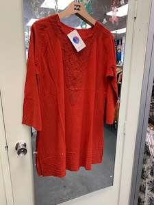 Boho Tops: Bohemian style handcrafted cotton Dress/Top  #9844