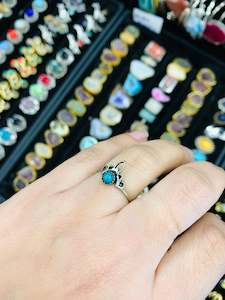 Boho Rings: Bohemian style handcrafted Natural Stone ring #451046