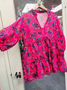 Dress: Bohemian style handcrafted Georgette Top/ dress #413001