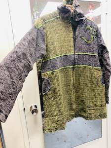 Kantha Jackets Coat: Bohemian style handcrafted UNISEX Warm OM Jackets #009988