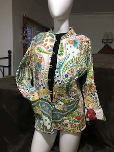 Kantha Jackets Coat: Bohemian style handcrafted short length Quilt \ Kantha Jackets coat #019