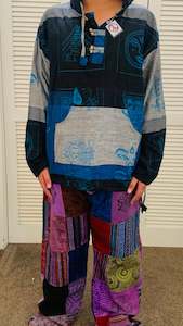 Men: Handcrafted cotton Hoodie Kurta / Shirt # 75448