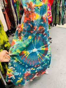 Overalls Jumpsuits Dungrees: Handcrafted Cotton Tie Dye Long Pinafore #431058