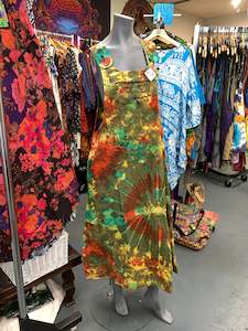 Handcrafted Cotton Tie Dye Long Pinafore #431067