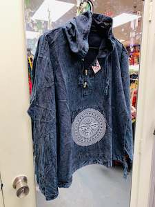 Bohemian style handcrafted cotton Hoodie Mandala Kurta/ Shirt  # 792529