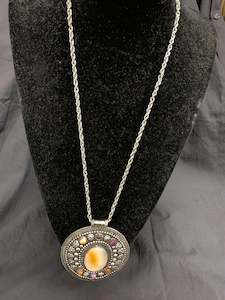 Boho Statement Necklace: BOHEMIAN STYLE HANDCRAFTED STONES NECKLACE #711