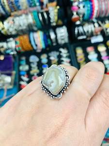 Bohemian style handcrafted Natural stones Rings # 69665