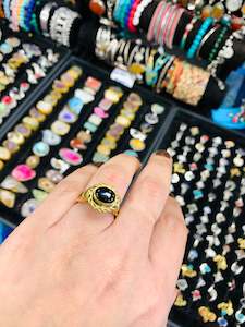 Bohemian style handcrafted Natural Stone ring #66521