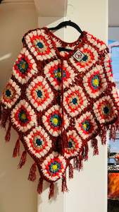 Boho handcrafted Crochet poncho #35