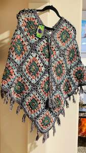 Boho handcrafted Crochet poncho #34
