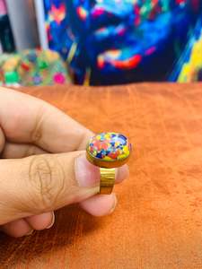 Bohemian style handcrafted Natural Stone ring #45022