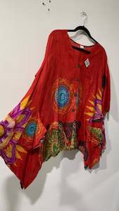 Bohemian style handcrafted Plus size cotton Top #0434