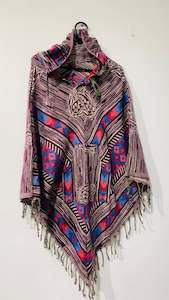 Bohemian style handcrafted Hoodie poncho #0172234