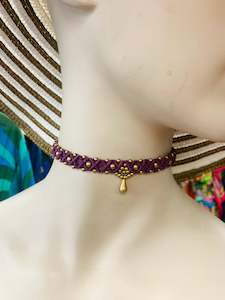 Bohemian style handcrafted Macrame Choker Necklace # 120024