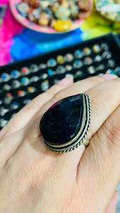 Bohemian handcrafted Stone ring #573