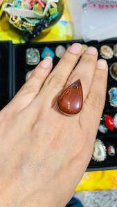 Bohemian handcrafted Stone ring #570