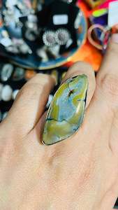 Bohemian handcrafted Stone ring #563