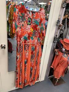 BOHEMIAN STYLE HANDCRAFTED MAXI CRINKLE DRESS #56256