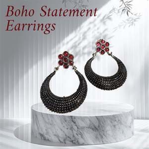 Boho Earrings: BOHEMIAN HANDCRAFTED NATURAL STONE EARRINGS #EAR166