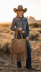 Boho Backpacks: HANDCRAFTED GENUINE SUEDE LEATHER TOTE BAG  #LEA1079