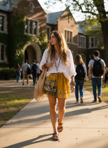 Boho Shorts: Bohemian style handcrafted short # 3444