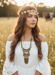 BOHEMIAN STYLE HANDCRAFTED OXIDISED NECKLACE #5646