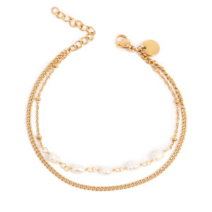 Anklet with Pearls - Gold