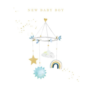 Cards Wrapping: Baby Boy Mobile Card