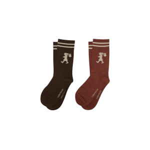 Mothers Day: KW Runaway Girl Socks2 pack - Dark Brown + Mahogany