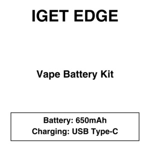 All Disposables: IGET - Edge - Battery Kit - 650mAh