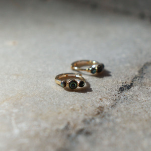 Products: Paua Shell Huggies Earrings Gold Plate