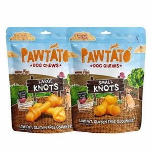 Products: Pawtato Small Knots 150g & Large Knots 180g - The Vegan Petfood Company