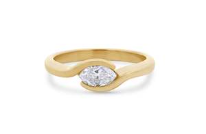 Engagement Rings: Wander: Marquise Cut Diamond Solitaire Ring