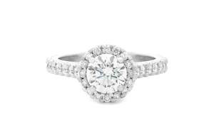 Engagement Rings: Adorn: Brilliant Cut Diamond Halo Ring