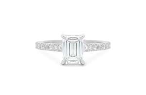 Engagement Rings: Belle: Emerald Cut Diamond Solitaire Ring