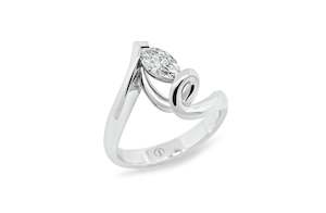 Popped: Marquise Cut Diamond Solitaire Ring