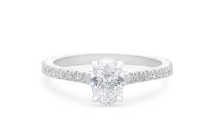 Engagement Rings: Belle: Oval Cut Diamond Solitaire Ring