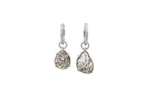 Studs Earrings: Diamond Slab Earring Enhancers in White Gold | 3.76ctw