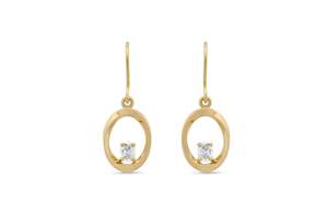 Mobius Twist Oval Cut Diamond Drop Earrings